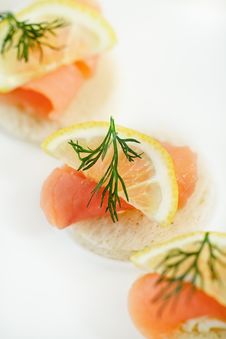 Canapes With Smoked Salmon And Herbs Stock Image Canapes With Smoked Salmon And Herbs Stock Image