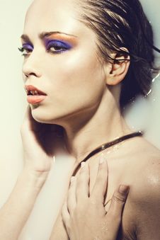Face Of A Sexy Girl With Bright Makeup Royalty Free Stock Photos Face Of A Sexy Girl With Bright Makeup Royalty Free Stock Photos
