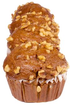 Row Of Nut Muffins Royalty Free Stock Image