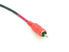 Red AV Cables Stock Photo