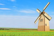 Beautiful Windmill Landscape In Thailand Stock Image