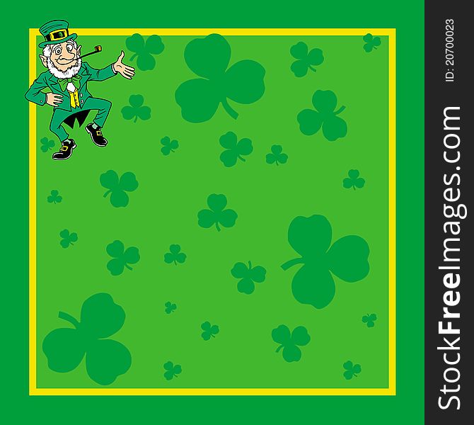 Cartoon illustration of a St. Patrick's Day card invite