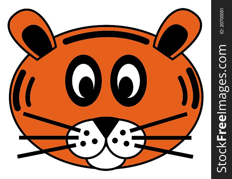 Cartoon illustration of a tiger face