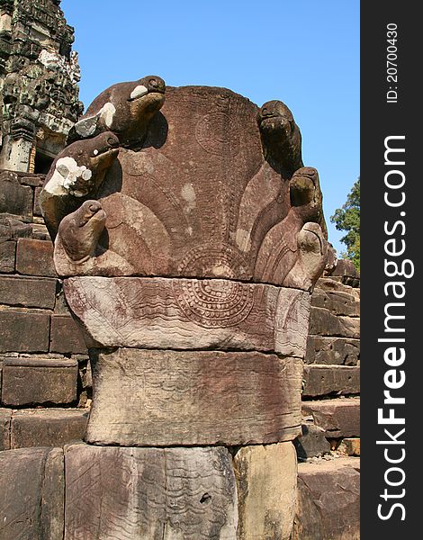 Naga sculpture at Angkor Wat