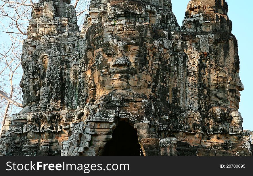 Smiling faces in the Temple of Bayon,Bayon is most famous place, built in the 13th century as the centre of Angkor Thom. Smiling faces in the Temple of Bayon,Bayon is most famous place, built in the 13th century as the centre of Angkor Thom.