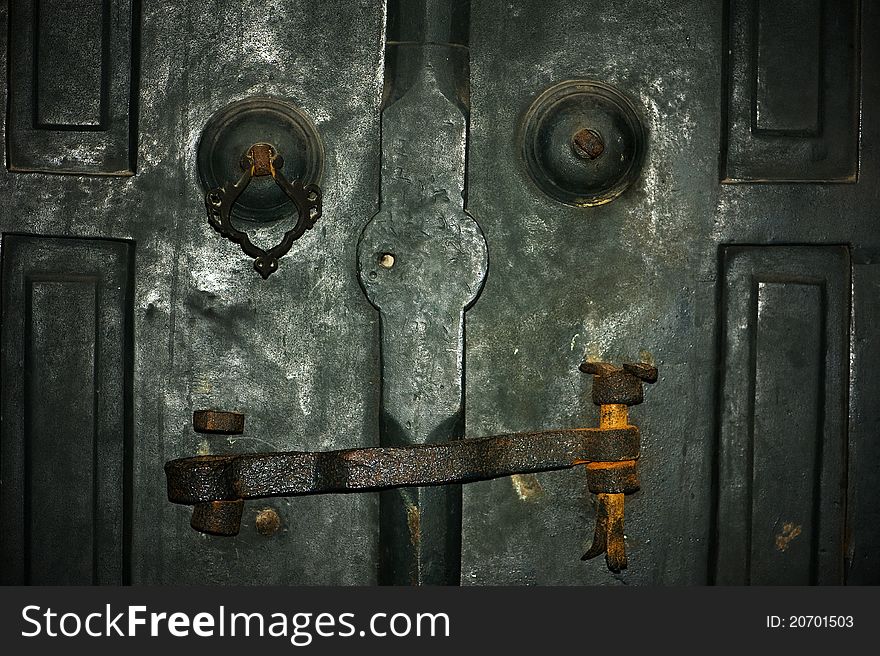 Old islamic door with lock. Old islamic door with lock