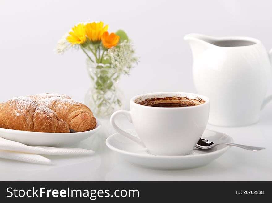 Coffee and croissants