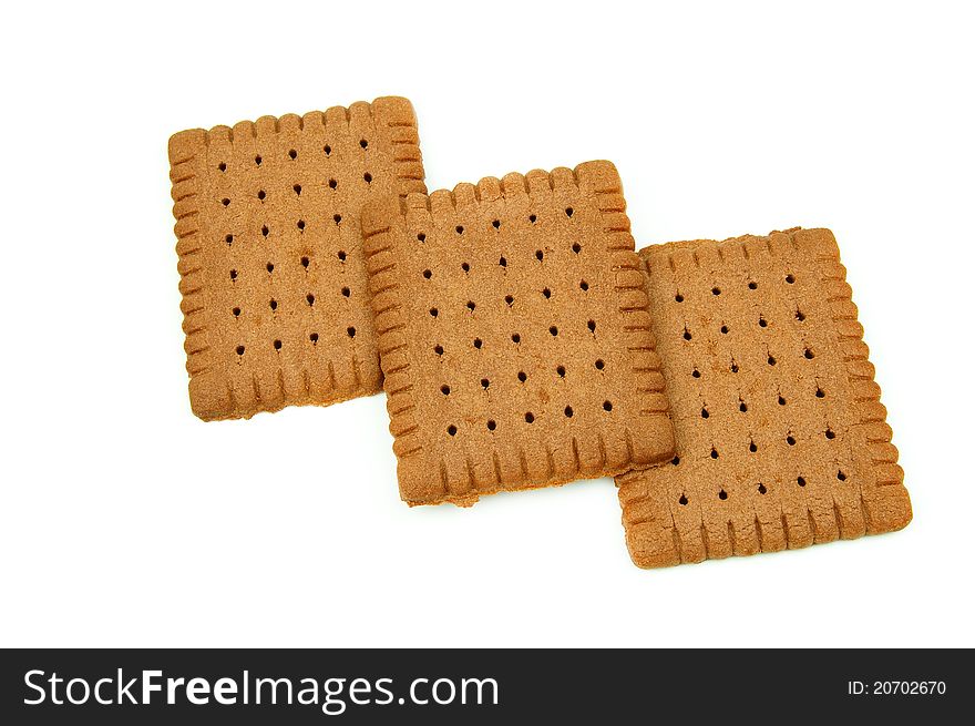 Cookies on white background, with cocoa. Cookies on white background, with cocoa