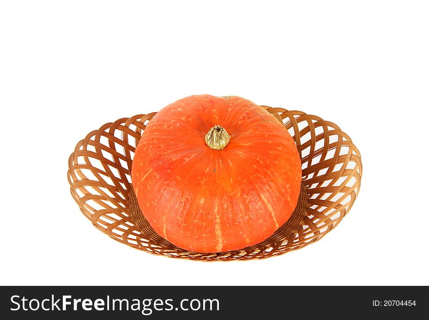 Natural ripe pumpkin on a white background