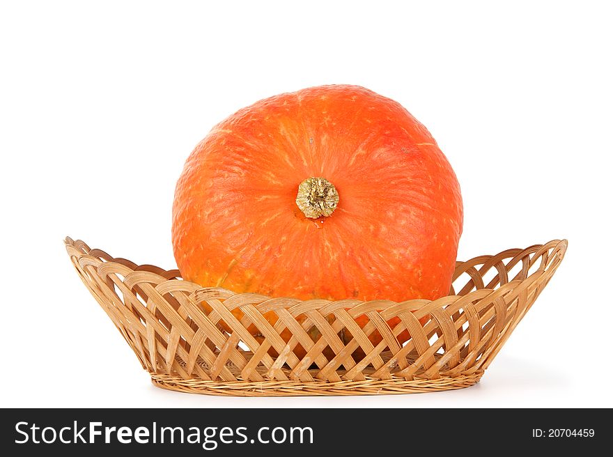 Natural ripe pumpkin on a white background