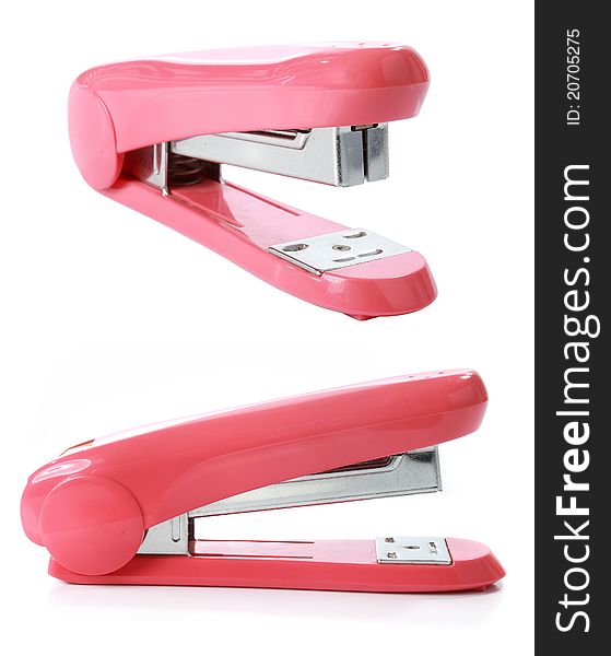 The Pink Stapler Isolated Over White