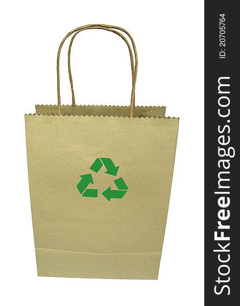 Shopping bag made from brown recycled paper. Shopping bag made from brown recycled paper