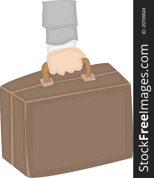 Illustration of a suit holding a briefcase. Illustration of a suit holding a briefcase