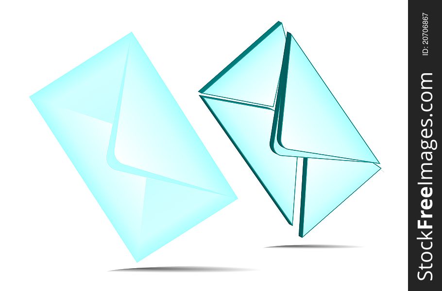 Set of 2 cyan envelopes. Set of 2 cyan envelopes