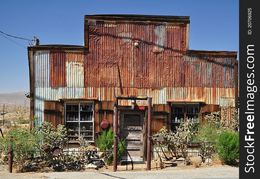 Old living Ghost Town, Old Building On City Street. Old living Ghost Town, Old Building On City Street