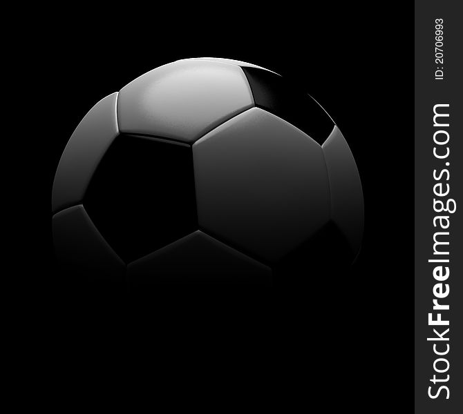 Football, soccer ball on black background. Football, soccer ball on black background