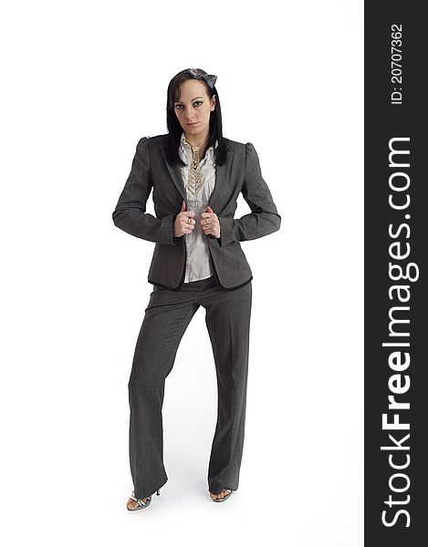 Image showing smart dressed business woman against white. Image showing smart dressed business woman against white