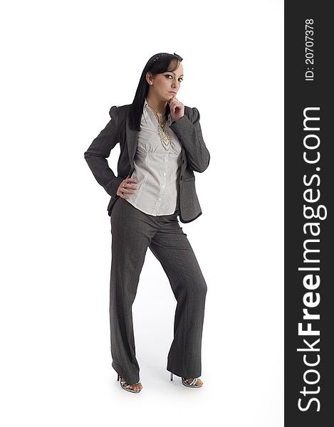 Image showing smart dressed business woman against white. Image showing smart dressed business woman against white