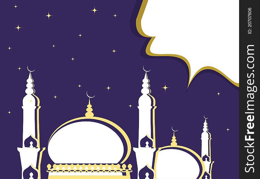 Twinkle star background with mosque. Twinkle star background with mosque
