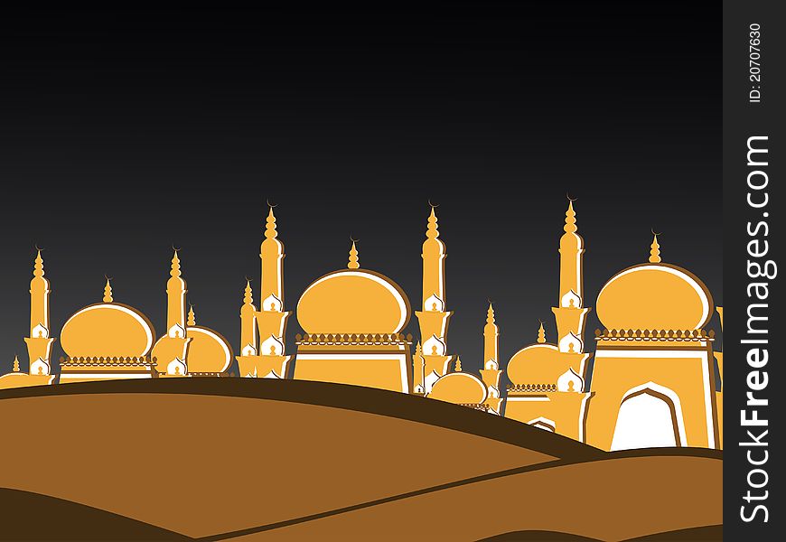Abstract mosque background, vector illustration. Abstract mosque background, vector illustration