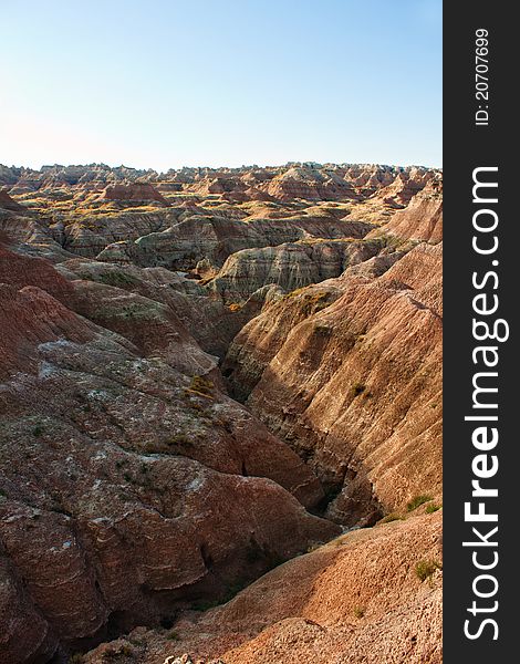 View of the Badlands National Park, South Dakota. View of the Badlands National Park, South Dakota