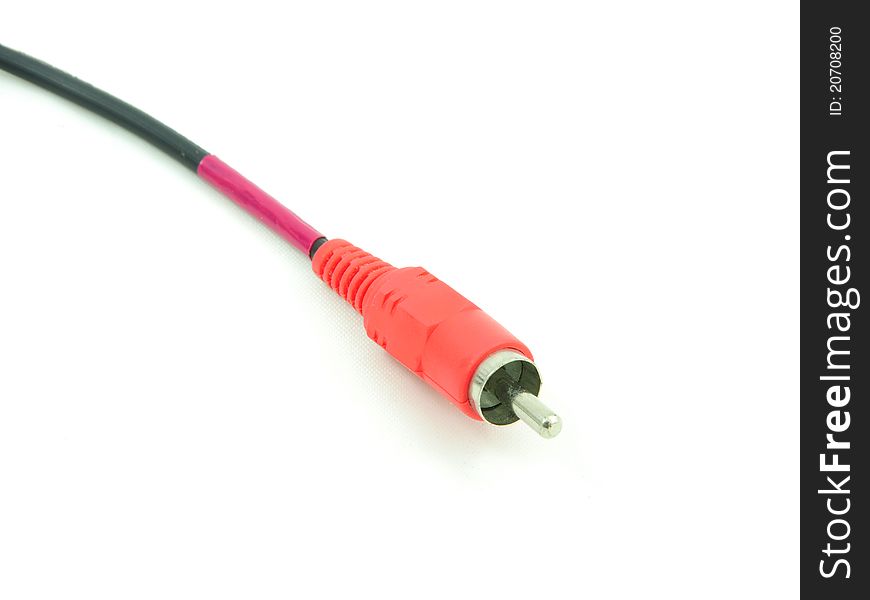 Close Up Red AV cables used in home stereos and entertainment systems
