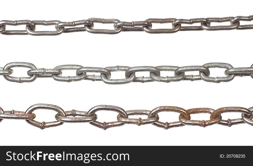 Metal chain on white background. Metal chain on white background