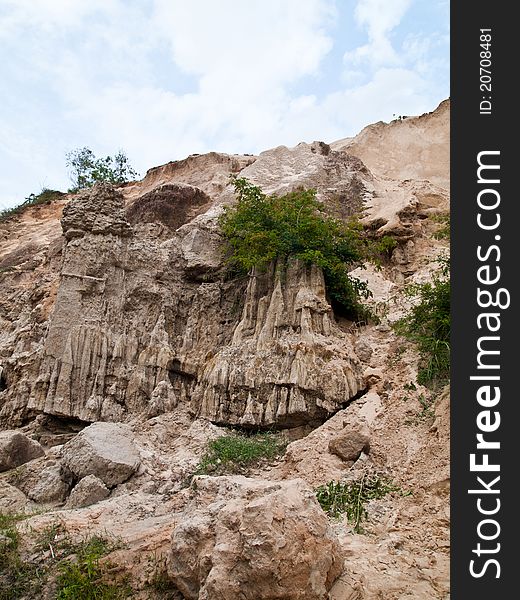 Wind and water erosion has created a fantastic landscape on the river, Fairy Stream , Ham Tien canyon, MuiNe, Vietnam