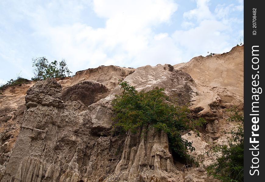 Wind and water erosion has created a fantastic landscape on the river, Fairy Stream (sand mountain) , Ham Tien canyon, MuiNe, Vietnam. Wind and water erosion has created a fantastic landscape on the river, Fairy Stream (sand mountain) , Ham Tien canyon, MuiNe, Vietnam