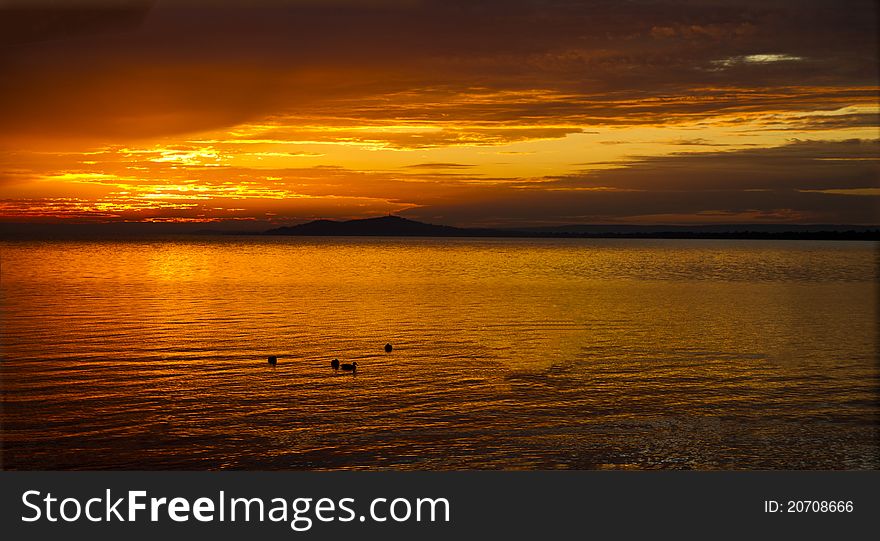 These is the lake Balaton in Hungary at 6 am. These is the lake Balaton in Hungary at 6 am.