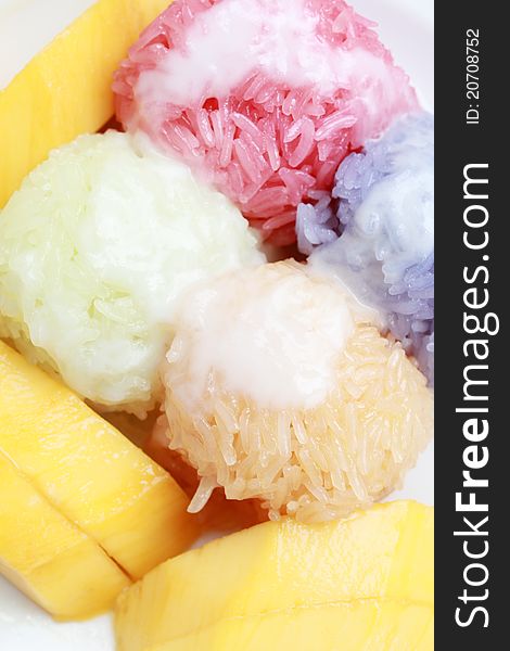 Thai Dessert named sticky Rice Mango