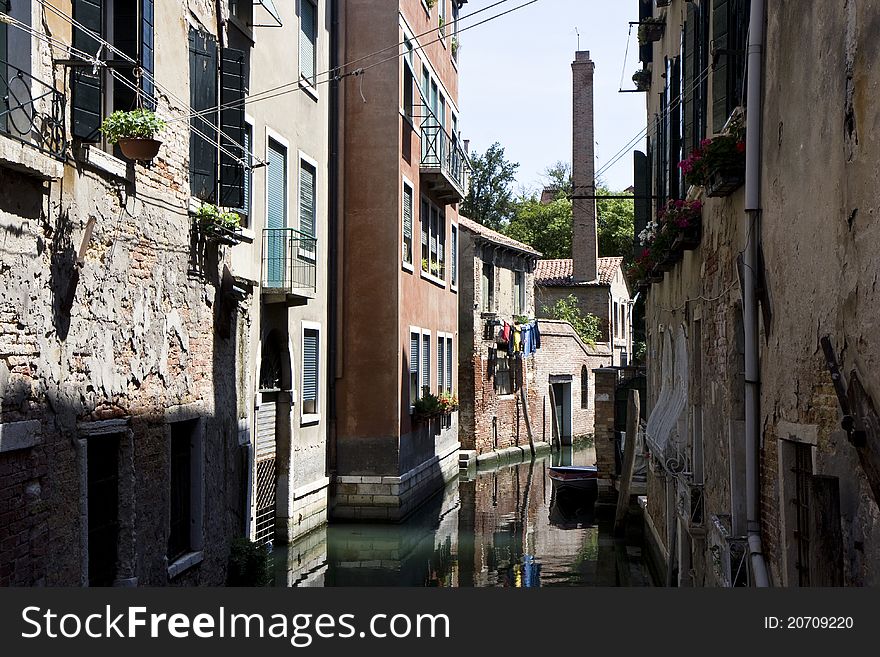 Buildings On A Canal In Venice