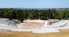 Antique Greek Theater And Ionian Sea, Sicily Stock Photography Antique Greek Theater And Ionian Sea, Sicily Stock Photography