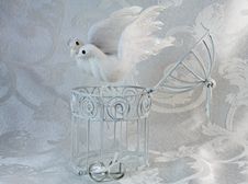 Doves, Rings, And Open White Cage Royalty Free Stock Photo Doves, Rings, And Open White Cage Royalty Free Stock Photo