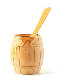 Honey Flows On A Keg Royalty Free Stock Image Honey Flows On A Keg Royalty Free Stock Image