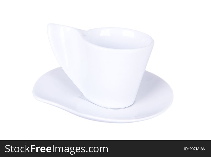 White cup on a white isolated background