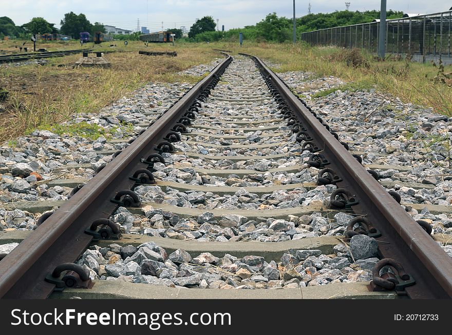 Railway at Bangsue station in Bangkok, Thailand