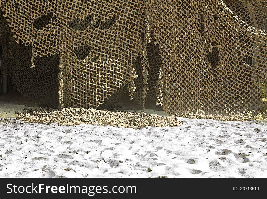 A net ripped curtain