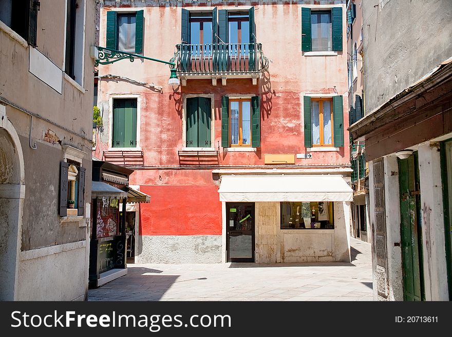 Old small square in Venice. Old small square in Venice