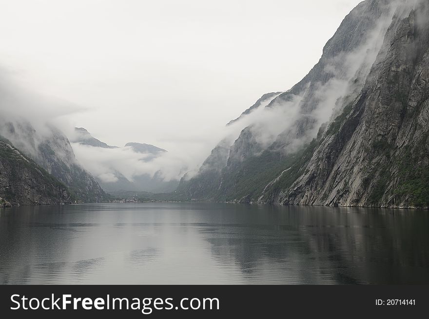 The ending of the Lysefjord. The ending of the Lysefjord.