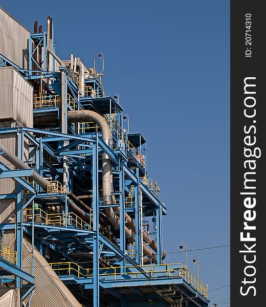 Vertical close up shot of a section of manhattan beach power plant,southern california. Vertical close up shot of a section of manhattan beach power plant,southern california.