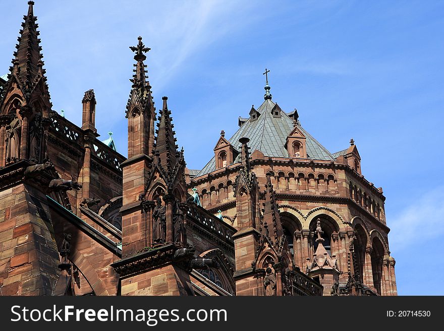 The southern side of the Strasbourg Cathedral a Roman Catholic cathedral, Alsace, France