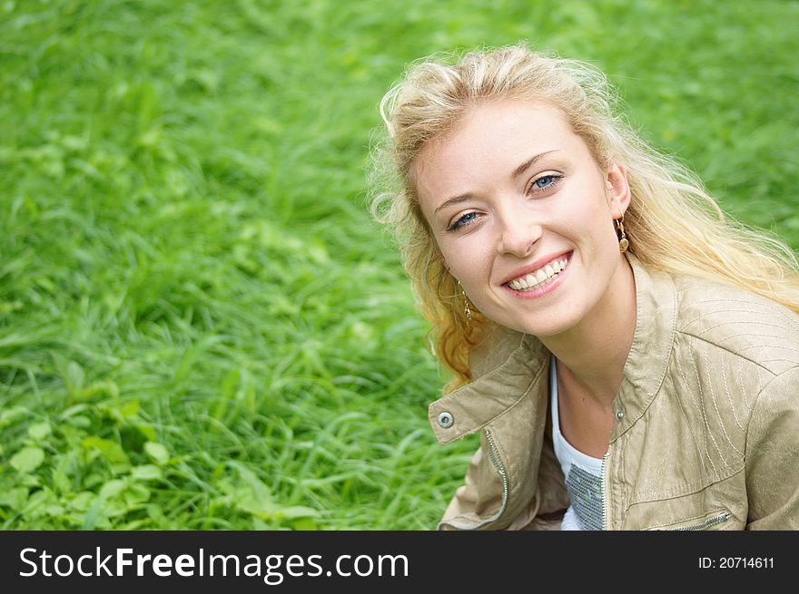 Cute smiling girl posing at the nature. Cute smiling girl posing at the nature