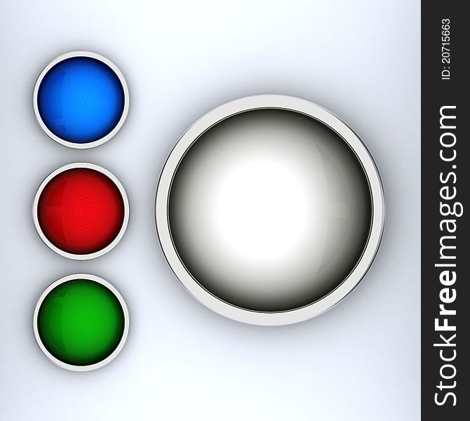 Image of beautiful, round, metal, glossy icons