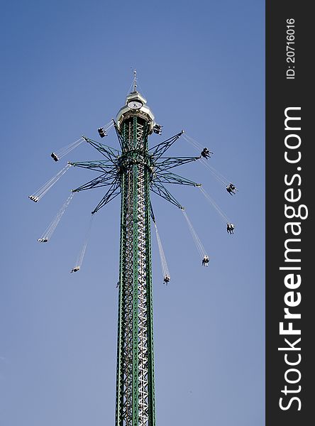 The worlds highest chairoplane in the Prater in Vienna.