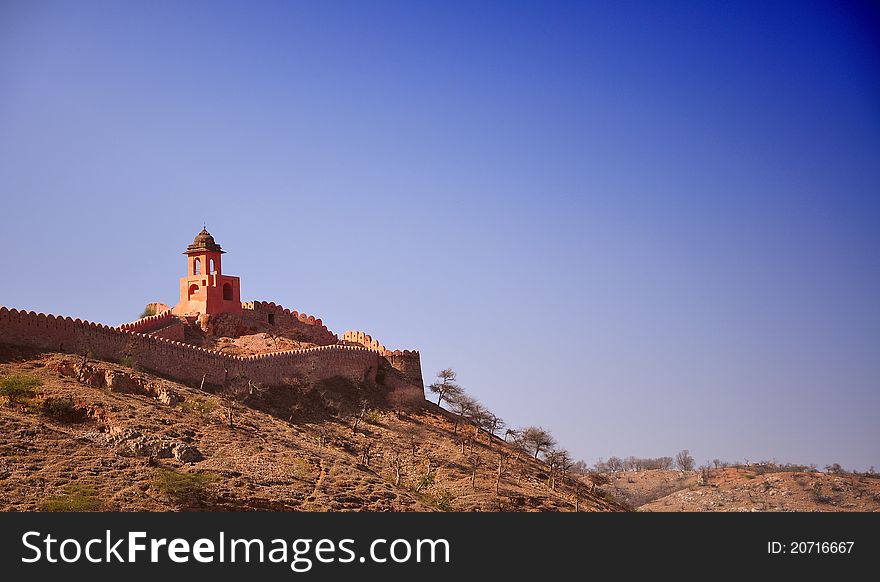 Beautifoul Amber Fort near Jaipur city in India. R