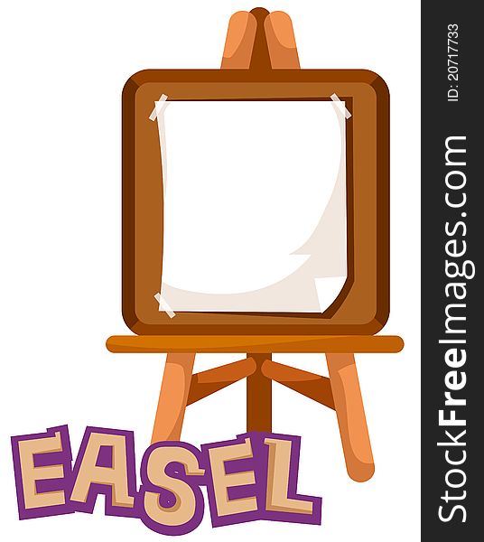 Illustration of isolated letter of easel on white background