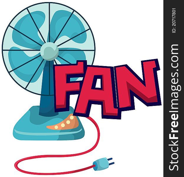 Illustration of isolated letter of fan on white background