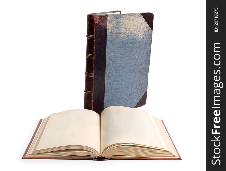 Color photo of a large old book. Color photo of a large old book