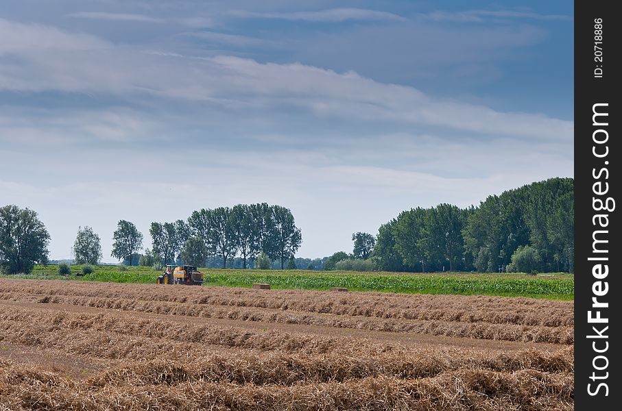 Hay baling in the Netherlands